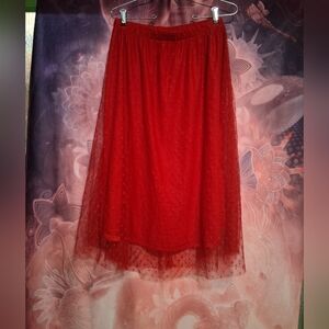 SHEIN Vibrant Red High Low Skirt